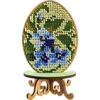 Набор для вышивания бисером по дереву Яйцо с цветами
