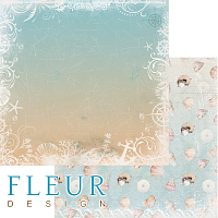 На морском дне, коллекция Лагуна, бумага для скрапбукинга 30х30см. Fleur Design