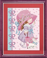 Ткань с рисунком для вышивания бисером Малышка на прогулке 