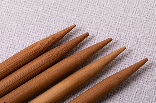 Спицы GAMMA 5-ти комплектные бамбук Карамельные d 5.0 мм 15 см 