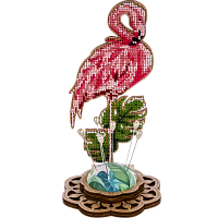 Набор для вышивания бисером по дереву Розовый фламинго
