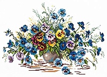 Набор для вышивания крестиком Цветы лета 38 х 28 см 20 цветов