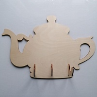 Вешалка для полотенец чайник, деревянная заготовка фанера 
