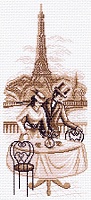 Канва с рисунком для вышивки нитками Набережная Сены