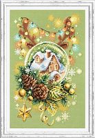 Набор для вышивания крестиком Светлое рождество 17 х 27 см 30 цветов