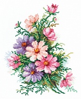 Набор для вышивания крестиком Космея 18 х 24 см 26 цветов