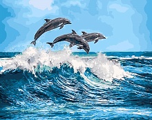 Картина по номерам Дельфины