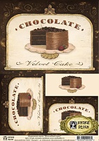 Декупажная карта Шоколадный торт 21 х 30 см
