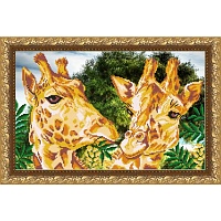 Ткань с рисунком для вышивания бисером Жирафы 