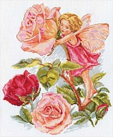 Набор для вышивания крестиком Фея розового сада 27 х 33 см 25 цветов