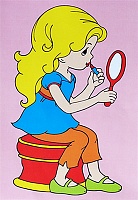 Набор для раскрашивания цветным песком Девочка с зеркалом