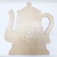 Чайник, основа под часы, деревянная заготовка фанера 
