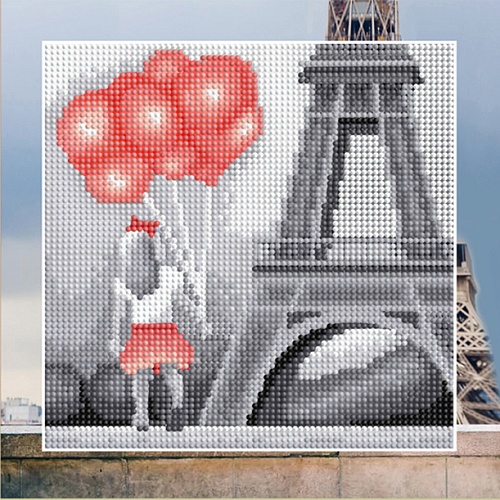Алмазная мозаика Девочка в Париже