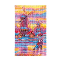 Набор для вышивания крестиком Зима в Голландии 9 х 13 см мулине DMC