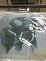 Канва с рисунком для вышивки нитками Слон 