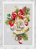 Набор для вышивания крестиком Рождественский колокольчик 16 х 23 см 25 цветов