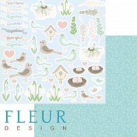 Картинки, коллекция Зарисовки весны, бумага для скрапбукинга 30x30 см. Fleur Design