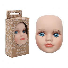 Фарфоровая заготовка с голубыми глазами Лицо для куклы 4,8 х 6,5 х 2,2 см