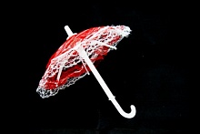 Зонт маленький Красный гипюр 16 см