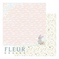 Розовые мечты, коллекция В облаках, бумага для скрапбукинга 30х30см. Fleur Design