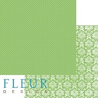 Светлая Зелень, коллекция Шебби Шик Базовая, бумага для скрапбукинга 30x30 см. Fleur Design