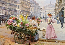 Рисунок для вышивания лентами Покупка цветов 