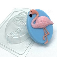Пластиковая форма для мыла Фламинго на овале