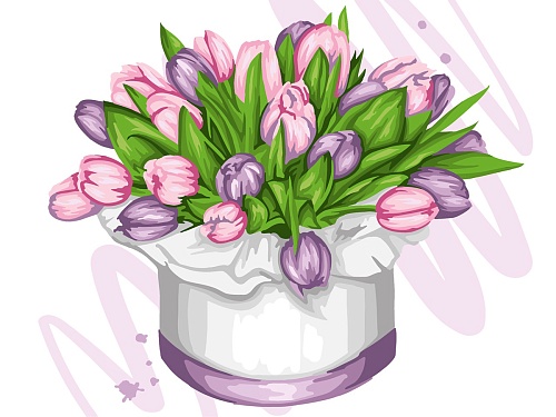 Картина по номерам Нежные тюльпаны Фрея