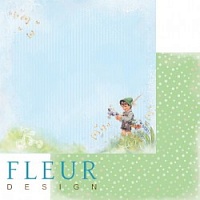 Прогулка, коллекция Мальчики, бумага для скрапбукинга 30x30 см. Fleur Design