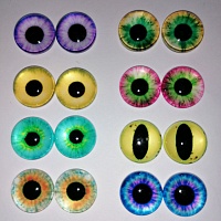 Глаза для игрушек стеклянные клеевые d 12 мм 1 пара