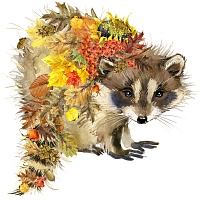 Набор для вышивания бисером Осенний енот