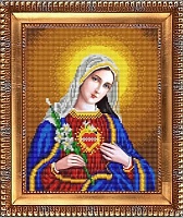 Ткань с рисунком для вышивания бисером Открытое сердце Марии 