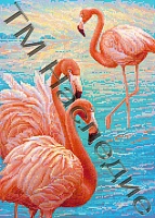 Алмазная мозаика Розовые фламинго