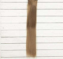 Волосы - тресс для кукол Темно-русые прямые длина 40 см ширина 50 см