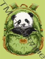 Алмазная мозаика Панда в рюкзачке