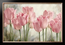 Ткань с рисунком для вышивания бисером Акварельные тюльпаны 