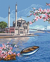 Алмазная мозаика Стамбул в цветах весны 40 х 50 см Фрея