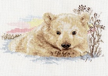 Набор для вышивания крестиком Северный медвежонок 27 х 16 см 17 цветов