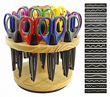 Ножницы фигурные для хобби с цветными ручками HKM