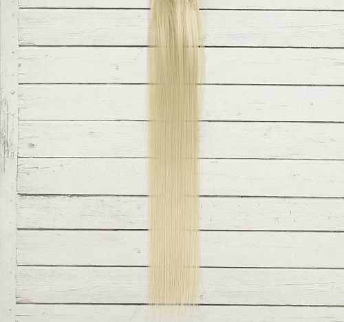 Волосы - тресс для кукол Светло-русые прямые длина 40 см ширина 50 см