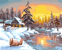 Картина по номерам Белочка в снегу