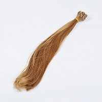Волосы - тресс для кукол Прямые "Элит" Русый  ширина 50 см длина 30 см 2 шт Magic 4 Toys