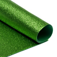 Фоамиран глиттерный Зеленый 2 мм 20 х 30 см 