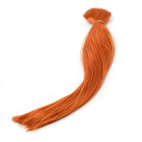 Волосы - тресс для кукол Прямые Рыжие ширина 50 см длина 30 см 2 шт