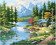 Картина по номерам Пейзаж на фоне гор