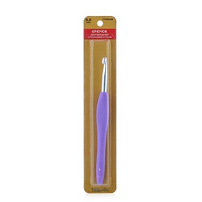 Крючок Hobby & Pro для вязания с резиновой ручкой d 6,0 мм