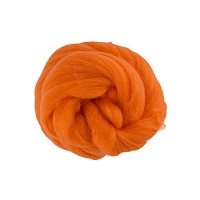 Мериносовая шерсть для валяния 100% тонкая 50 гр Оранжевый