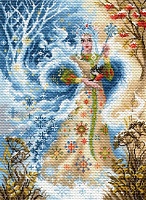 Канва с рисунком для вышивки нитками Волшебница зима 