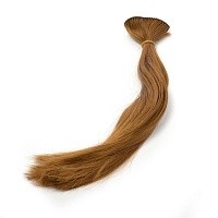 Волосы - тресс для кукол Прямые Темно-русый ширина 50 см длина 30 см 2 шт