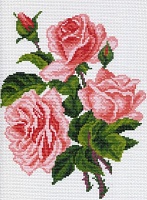Канва с рисунком для вышивки нитками Розовые розы